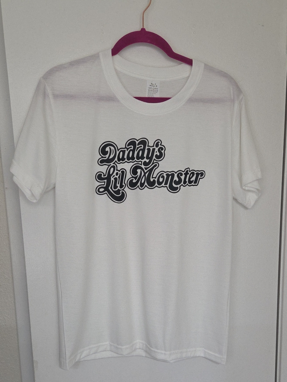 Daddy's Lil Monster Adult White Graphic Tee
